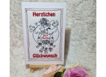 Stickdatei - ITH Postkarte Hochzeitspaar Auto